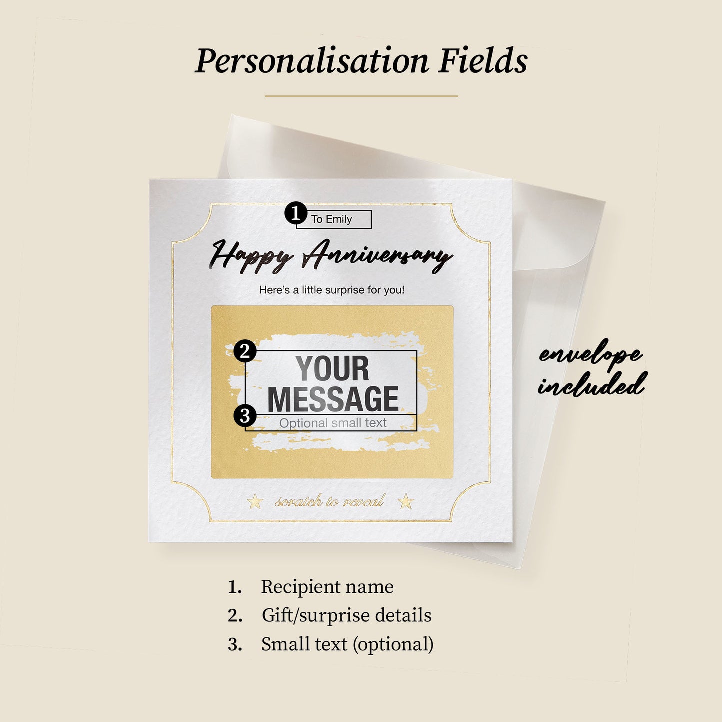 Personalised Scratch-Off Anniversary Surprise Card