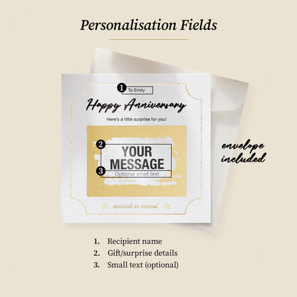 Personalised Scratch-Off Anniversary Surprise Card