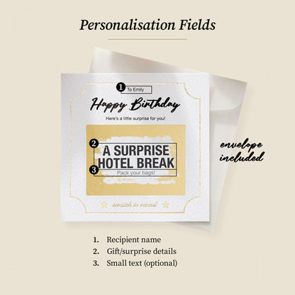 Personalised Scratch Card Reveal Birthday Surprise
