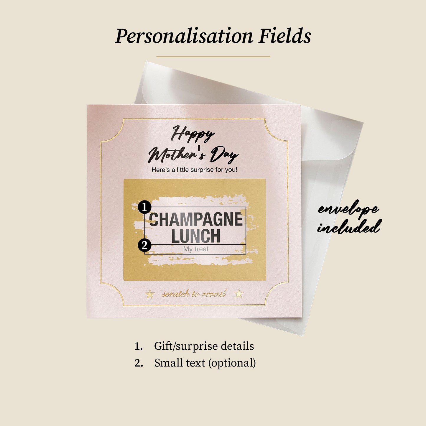 Personalised Scratch Off Mother’s Day Surprise Card