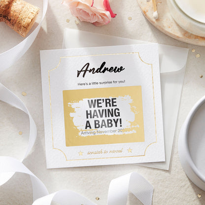 Personalised Scratch-Off Baby Announcement Card