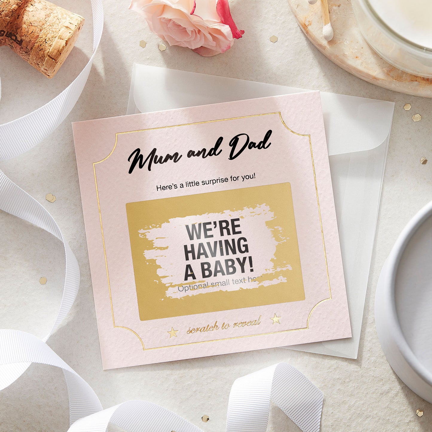 Personalised Scratch-Off Baby Announcement Card