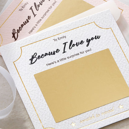 Personalised Scratch Off Reveal Card Because I Love You