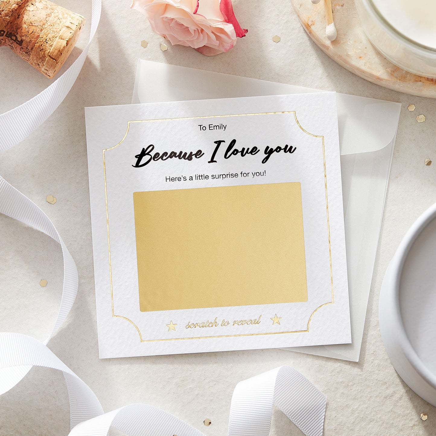 Personalised Scratch Off Reveal Card Because I Love You