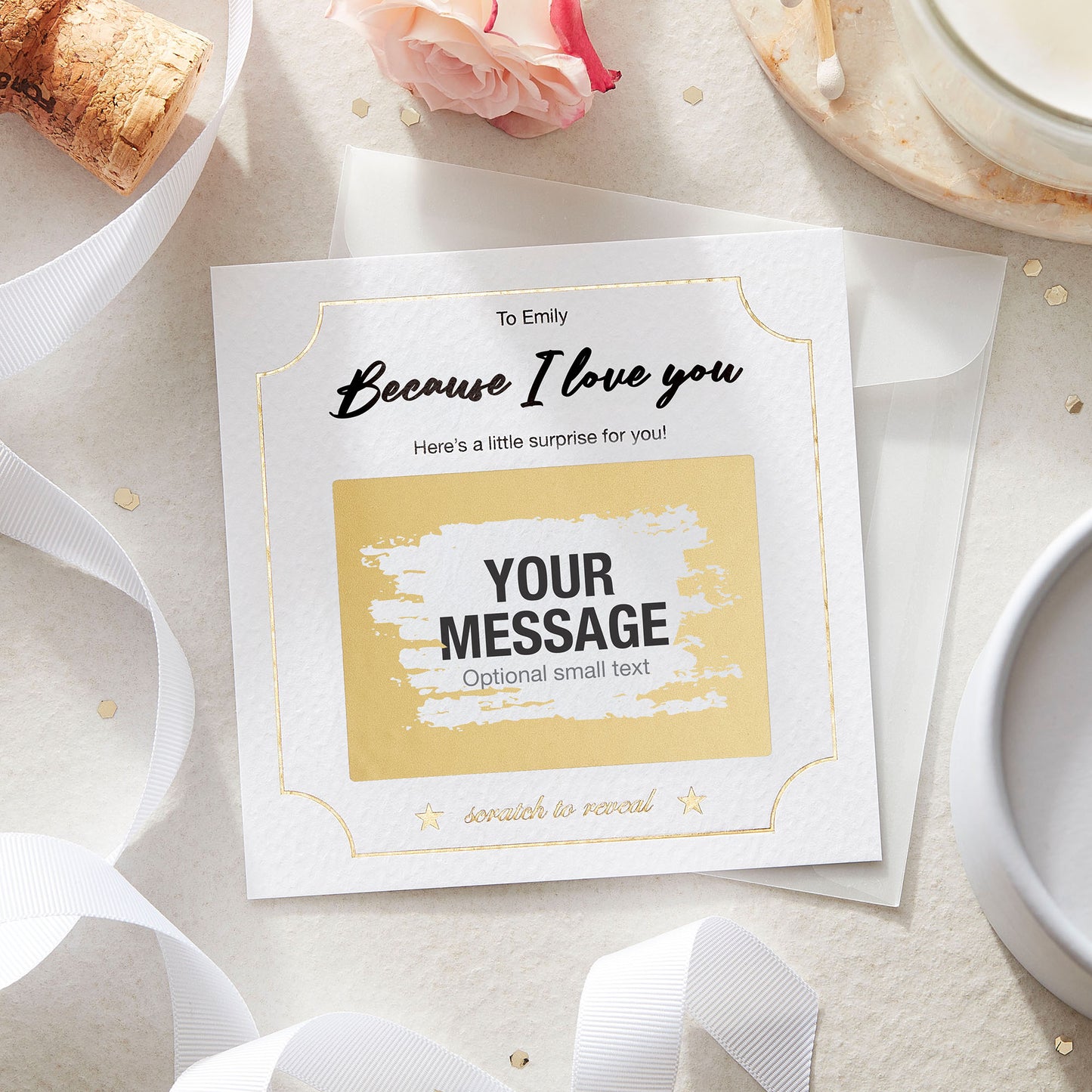 Personalised Scratch Off Reveal Card Because I Love You