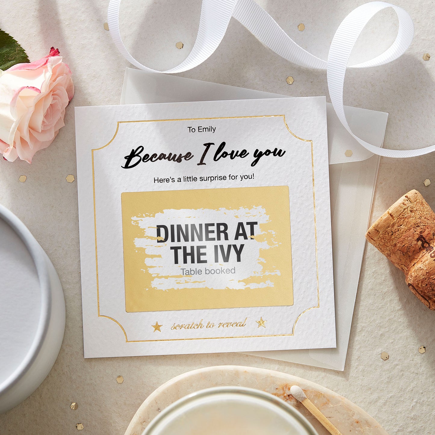 Personalised Scratch Off Reveal Card Because I Love You