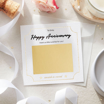 Personalised Scratch-Off Anniversary Surprise Card