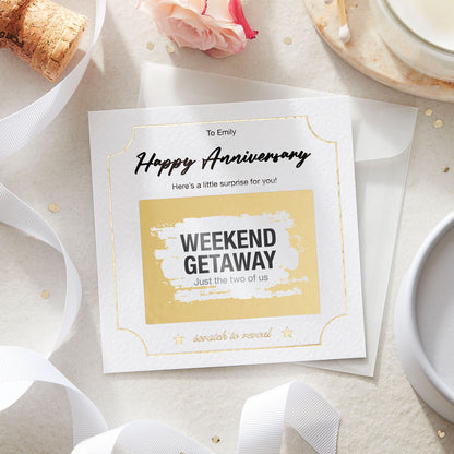 Personalised Scratch-Off Anniversary Surprise Card